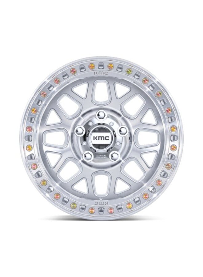 كي ام سي KM549 جي آر إس (GRS) 17×9 5×127 ET-12 CB71.5 فضي لامع / وجه مشغول آليًا - Image 2